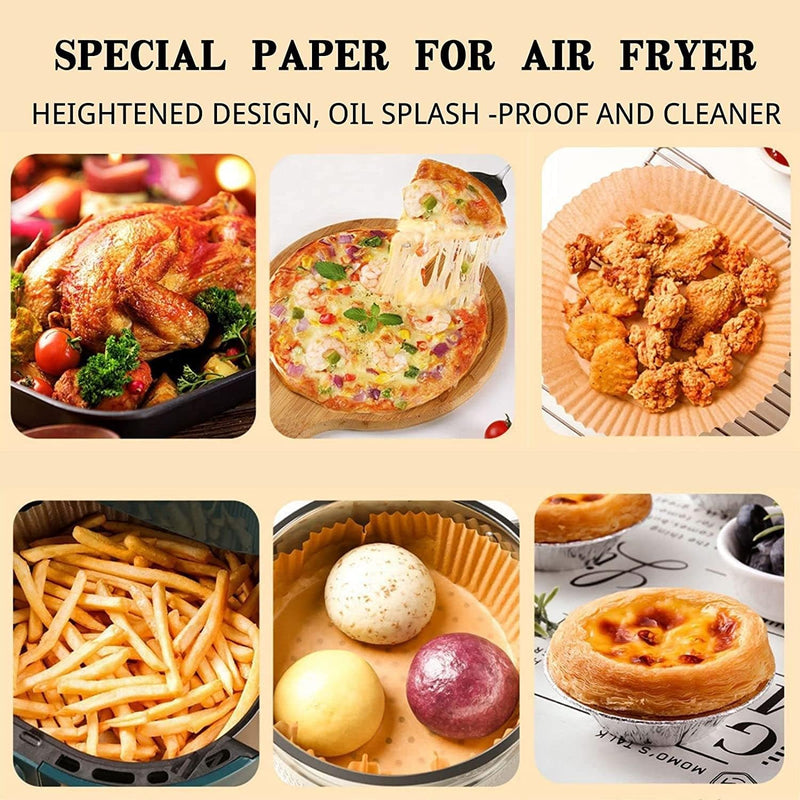 Disposable Air Fryer Liners - 100 Non-stick Parchment Sheets 63inch Round