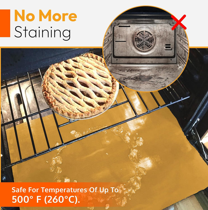 2-Pack Large Non-Stick Oven Liners - 17x 25 BPA  PFOA Free