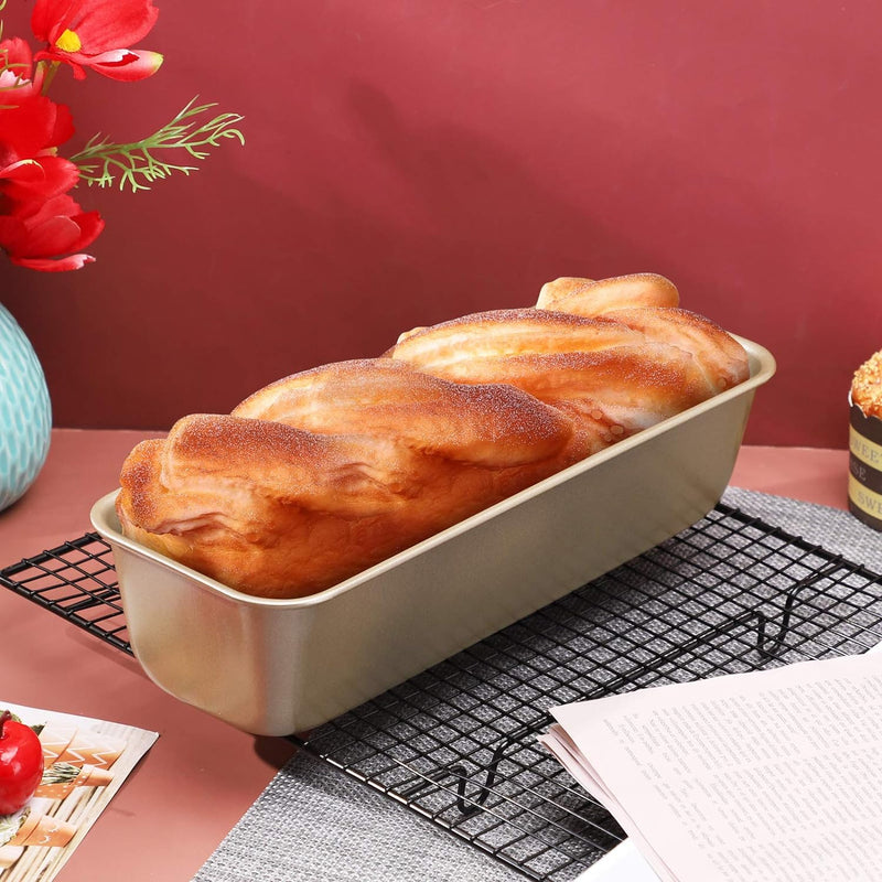 Beasea Pullman Loaf Pan 2 Pack Non-Stick Bread Mold with Lid for Baking