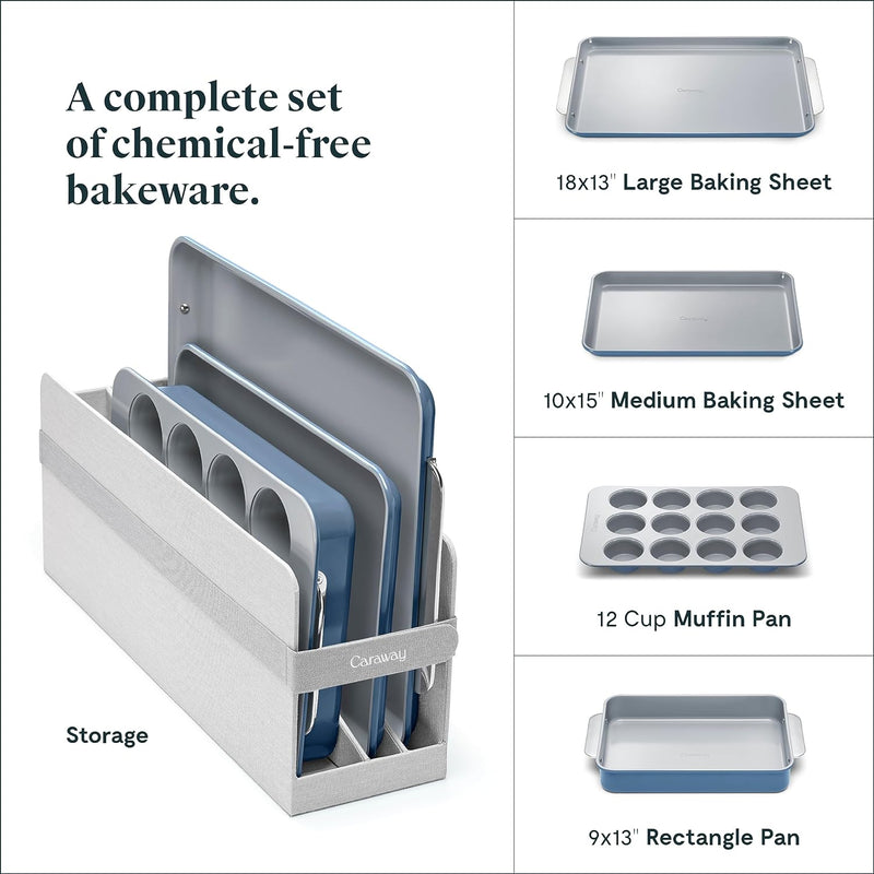 11-Piece Non-Toxic Ceramic Bakeware Set - PTFE  PFOA-Free