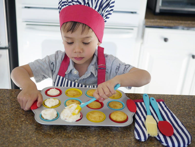 Handstand Kitchen 20-Piece Mini Cupcake Baking Set for Kids with Recipes