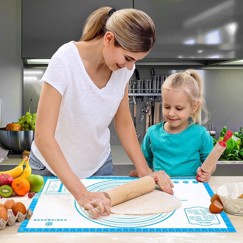 Extra Thick Silicone Baking Mat Non-Stick Large Sheet Mat with Measurement - Reusable for Baking and Dough Rolling