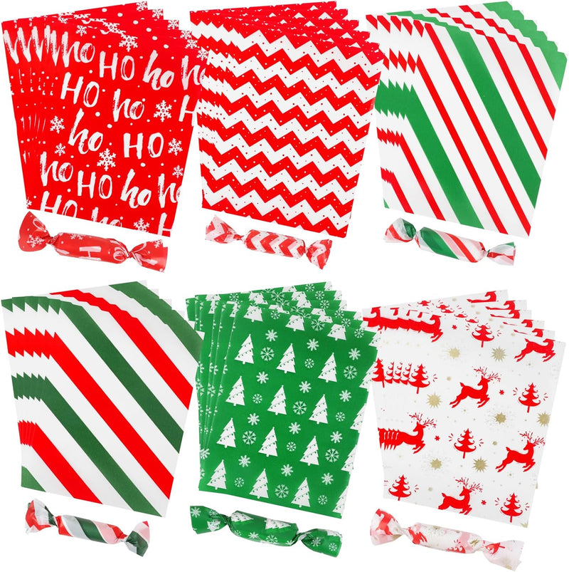 CCINEE 600Pcs Christmas Candy Wrappers - 6 Pack Styles