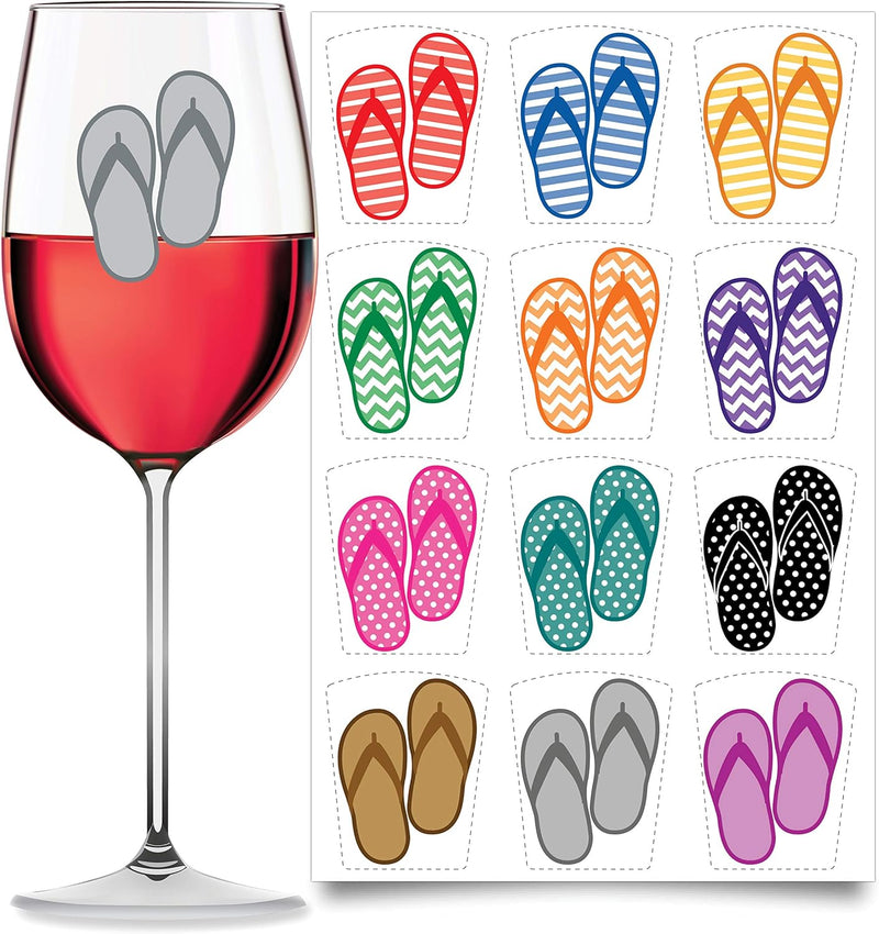 Drink Markers 12pc - Holiday Reuseable Static Cling Sticker Decals (Ugly Sweater)