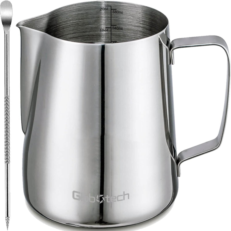 Milk Frothing Pitcher Latte Cup - Stainless Steel Pitcher Latte Art Espresso Machine Accessories Steaming Pitcher Cappuccino Coffee Milk Frother Cups 12 Oz (350ml)…