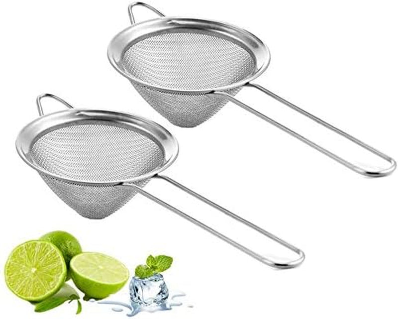 Fine Mesh Strainer For Bar -Stainless Steel Conical Strainer For Cocktail Drink Bar Strainers Bartender Bar Tool, 3.5" Inch (2 pcs)