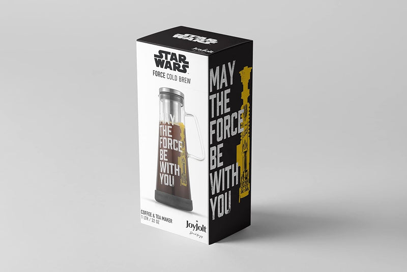 JoyJolt Star Wars Cold Brew Coffee Maker. 32oz/1L Cold Coffee Brewer and Infuser Filter. Glass Iced Coffee Maker Ice Tea Maker Cold Brew Pitcher. Star Wars Gift and Star Wars Kitchen Accessories