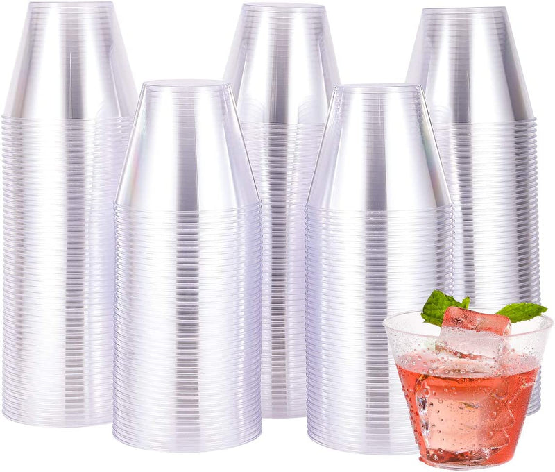 5 oz 100 Pack Small Clear Disposable Cups, Clear Plastic Cups, Disposable Plastic Shot Glasses for Parties, Plastic Cocktail Glasses, Wedding Tumblers, Perfect for Halloween Thanksgiving Christmas