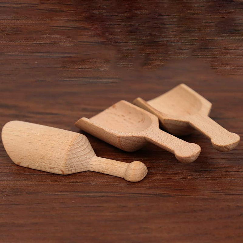 ccHuDE 6 Pcs Mini Wooden Scoops Small Bath Salts Spoon Candy Spoon for Spices Tea Coffee Beans