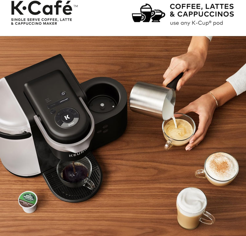 Keurig K-Cafe Single Serve K-Cup Coffee, Latte and Cappuccino Maker, Dark Charcoal