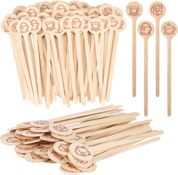 200 Pcs Wooden Coffee Stirrer 6 Inch Disposable Wooden Cocktail Drink Stirrers Beverage Coffee Stir Sticks Round End Wooden Stir Sticks for Coffee Milk Cocktail Tea (Peppermint Candy)