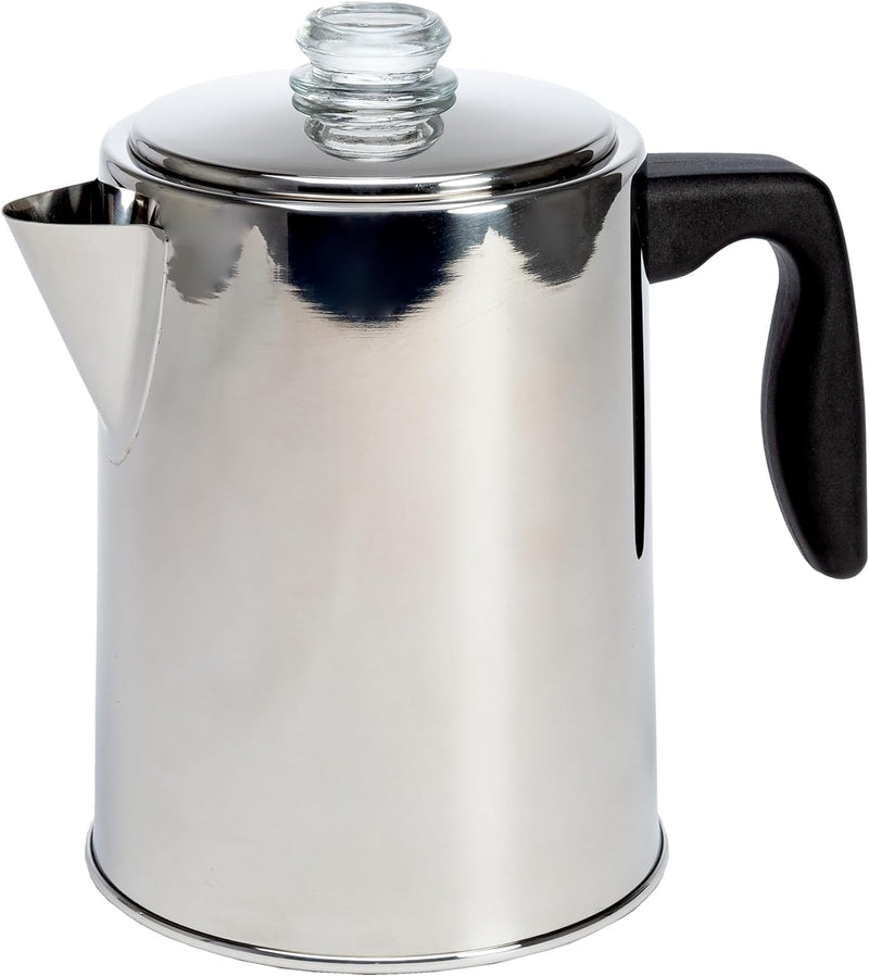 Primula Today Aluminum Stove Top Percolator Maker Durable, Brew Coffee On Stovetop, 9 Cup, Silver