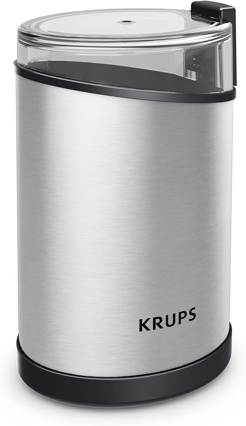 Krups Coffee and Spice Grinder 12 Cup Easy to Use, One Touch Operation 200 Watts Dry Herbs, Nuts Black