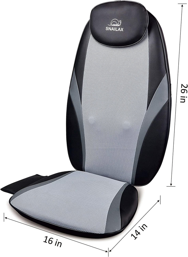 Snailax Shiatsu Back Massager with Heat - Gel Massage Nodes, Deep Kneading Massage Chair Pad Seat Massager Massage Cushion for Home Office Chair use