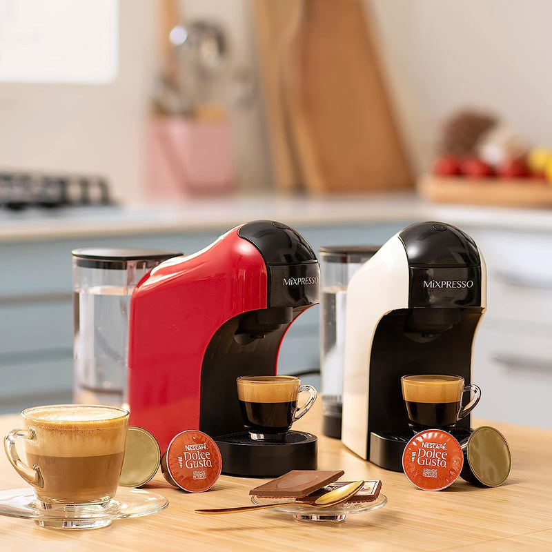 Mixpresso Dolce Gusto Machine, Latte Machine - White & Black Cappuccino Machine Compatible With Nescafe Dolce Gusto, White Coffee Maker