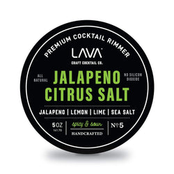 LAVA Premium Jalapeno Citrus Margarita Salt Cocktail Rimmer, All Natural Spicy Margarita Rimmer Salt, Sea Salt Rocks, Real Lime, No Silicon Dioxide, with Easy Screw-On Lid - 6oz