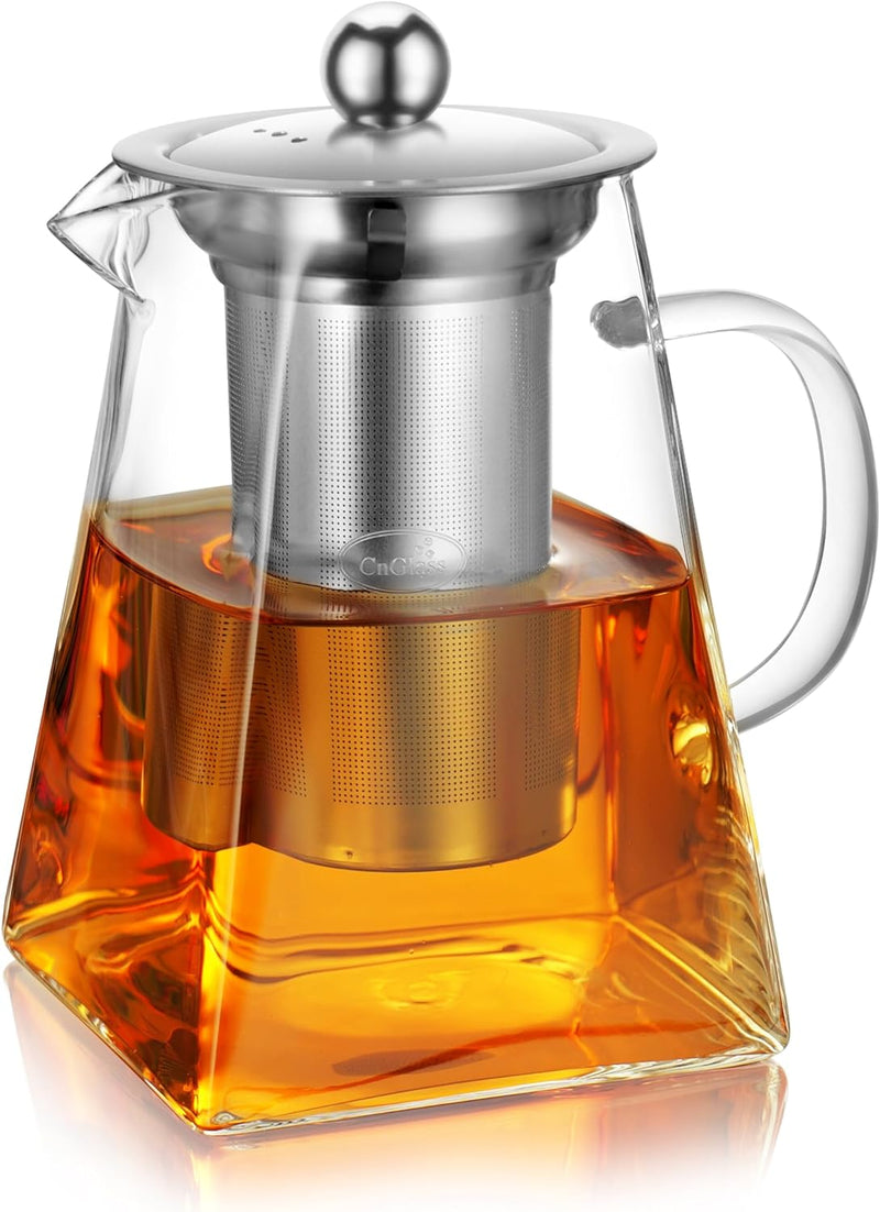 CNGLASS Glass Tea Warmer,Universal Heart Shaped Glass Teapot Wramer