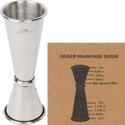 A Bar Above Premium Japanese Jigger with 8 Measurements Inside - Professional & Heavy-Duty 304 Stainless Steel Cocktail Double Jigger for Bartending (1 Pack, Stainless Steel)