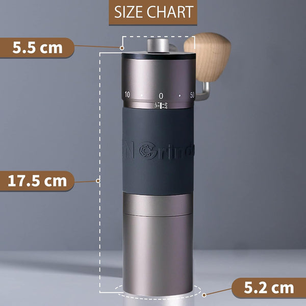 KINGrinder K 4 Iron Grey Manual Hand Coffee Grinder 240 Adjustable Grind Settings for Aeropress, French Press, Drip Coffee, Espresso with Assembly Consistency Coated Conical Burr Mill, 35g Capacity