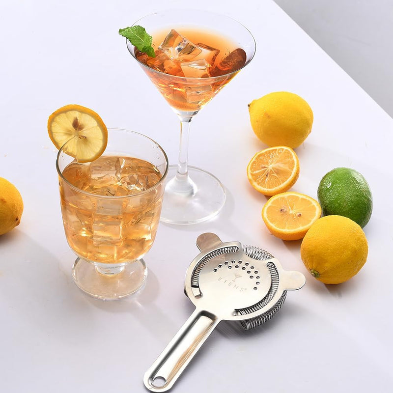 Etens Cocktail Strainer for Drinks, Bar Strainers for bartending, Martini Strainer for Boston Shaker and Mixing Glass, Bartender Hawthorne Strainer