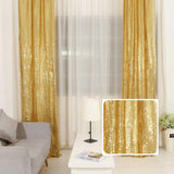 Photography Backdrop Sequin Curtain for Wedding 2 Pieces 2 by 8 Ft--Gold