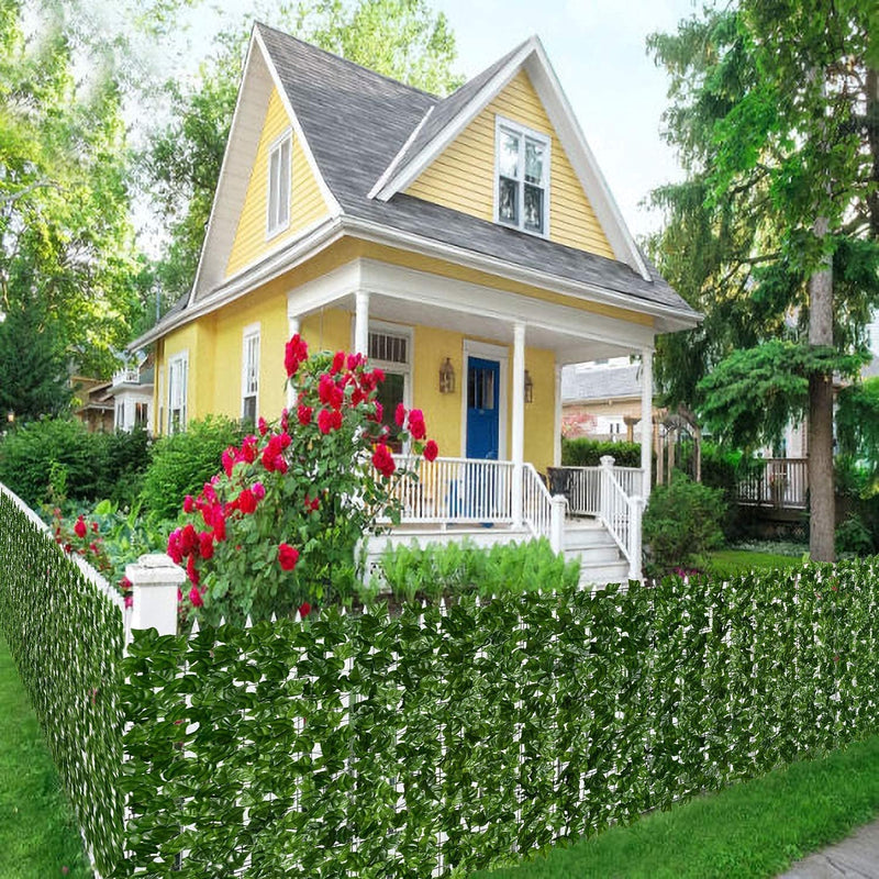 Artificial Ivy Privacy Fence - 118x59In Hedge with Faux Vine Decoration for Outdoor Garden
