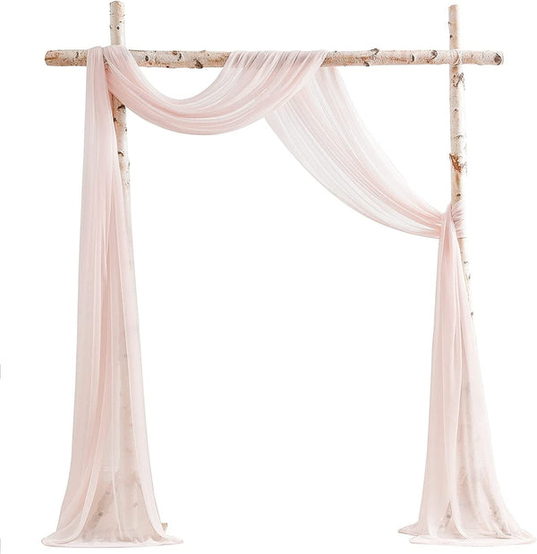 Wedding Arch Draping Fabric - 20Ft Blush Chiffon Drapes for CeremonyReception Decor