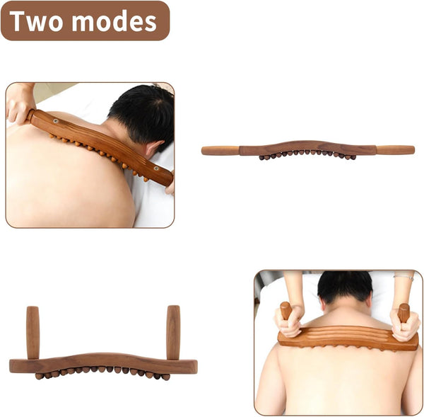 Goodtar Mushroom Massager Wood Therapy Mushroom Wood Tool Colombian Wood Therapy Mushroom Wood Therapy (34 Beads)