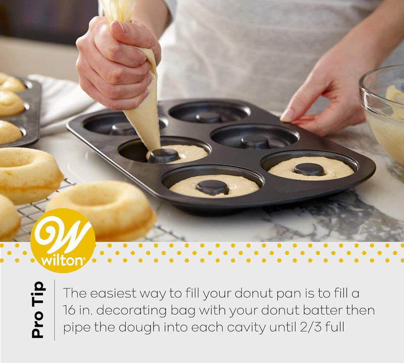 Wilton Non-Stick 6-Cavity Donut Baking Pans, 2-Count