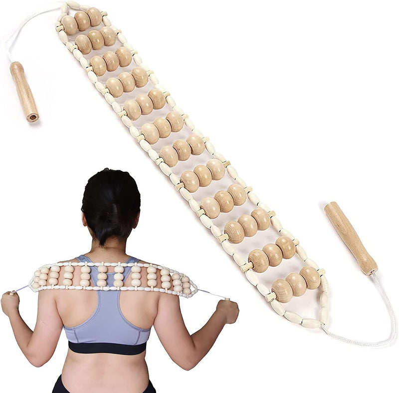 Wood Therapy Massage Tools, 21 inch Lymphatic Drainage Massager, Handheld Massage Stick & Wood Therapy Tools for Neck and Back Pain Stomach Body Shaping Anticellulite Leg