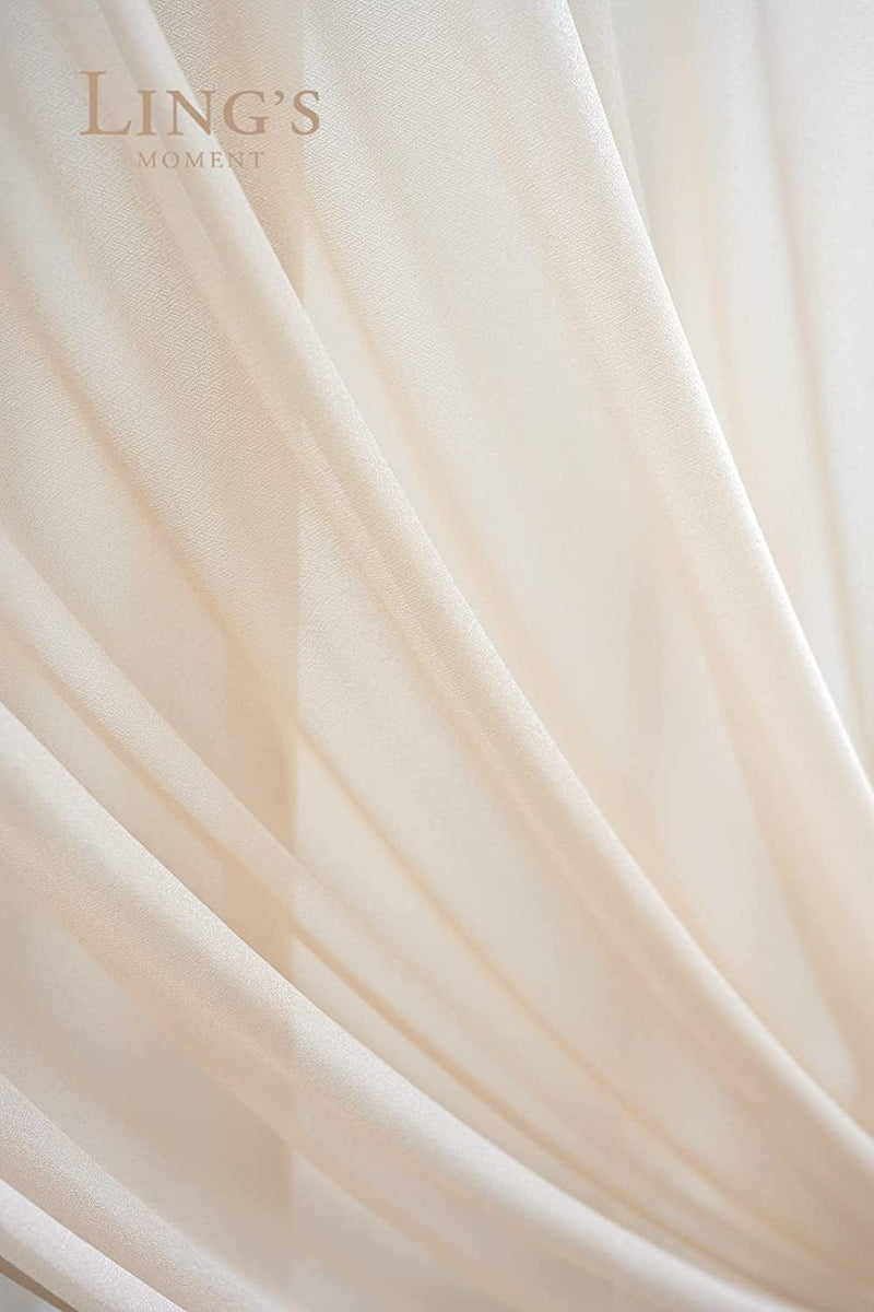10ft x 10ft Chiffon Wedding Backdrop with Curtain Drapes - Nude