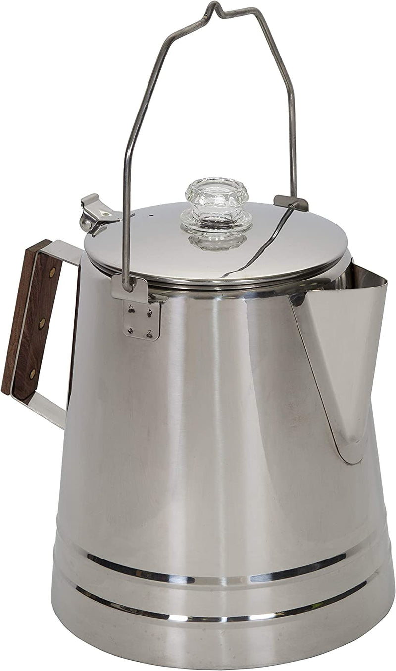 Stansport Stainless Steel Percolator Coffee Pot 9 Cups (276-9), Silver