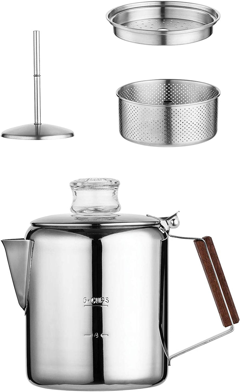 Tops 55705 Rapid Brew Stovetop Coffee Percolator, Stainless Steel, 2-12 Cup