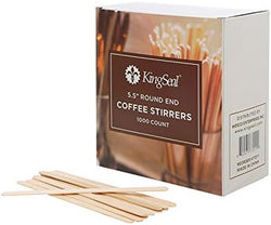 KingSeal Natural Birch Wood Coffee Beverage Stirrers, Stir Sticks, Waxing Sticks, 7.5 Inches, Round End - 2 Packs of 500 (1000 Count)