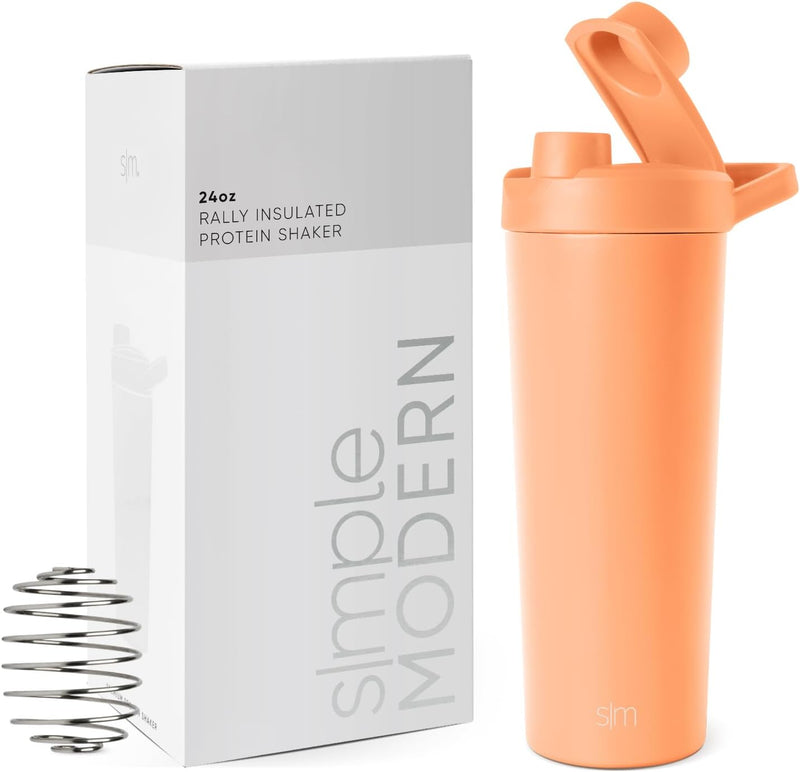 Simple Modern Stainless Steel Shaker Bottle with Ball 24oz | Metal Insulated Cup for Protein Mixes, Shakes and Pre Workout | Rally Collection | Lavender Mist