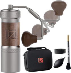 1Zpresso K-Ultra Manual Coffee Grinder Iron Gray with Carrying Case, Assembly Consistency Grind Stainless Steel Conical Burr, Foldable Handle, Numerical External Adjustable Setting, All-Round Grinder