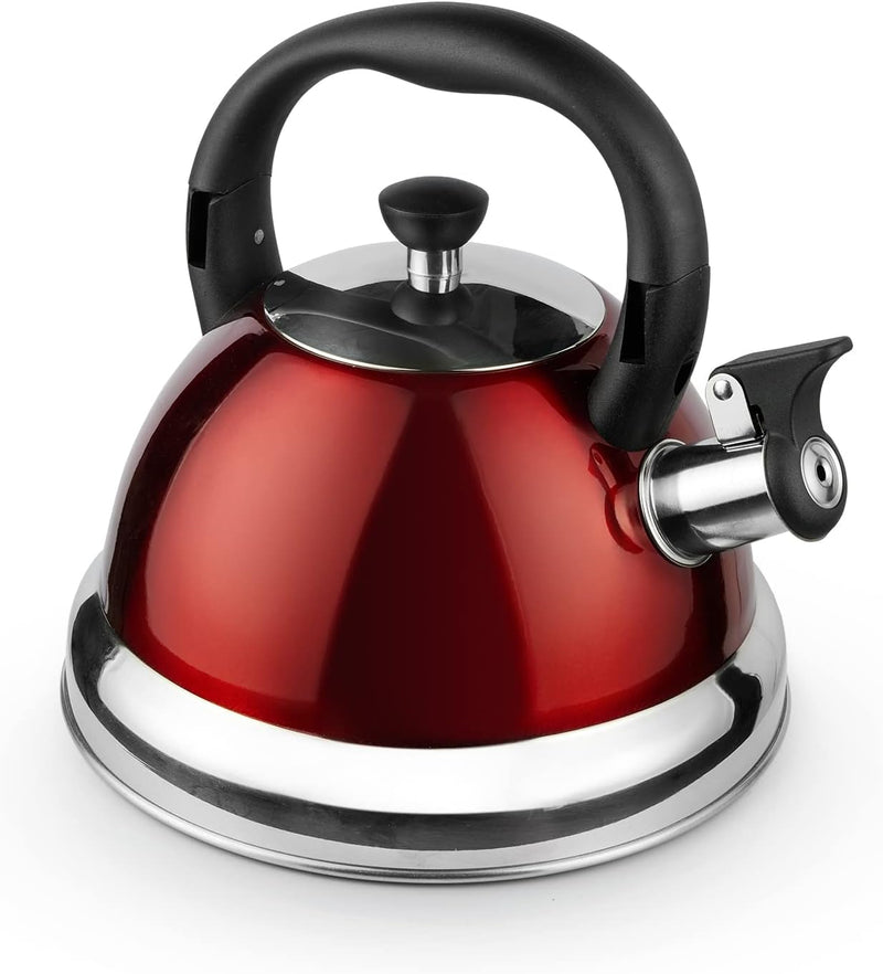 3.17QT Whistling Tea Kettle for Stove Top, Foldable Handle, Compatible with All Burners Including Induction, 18/10 Stainless Steel Stovetop Kettle Tea Kettle 3L