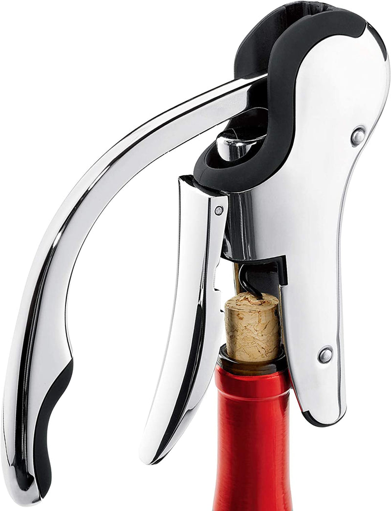 Stainless Steel Wine Opener Compact Vertical Corkscrew Wine Bottle Opener with Foil Cutter