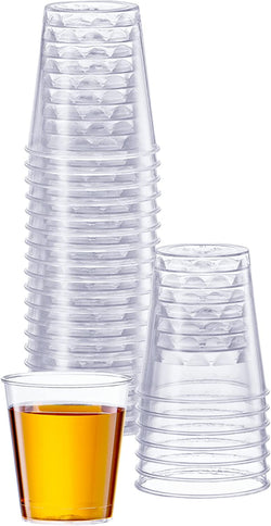 Comfy Package Clear Hard Plastic Shot Glasses [1 oz. - 100 Count] Disposable Shot Cups