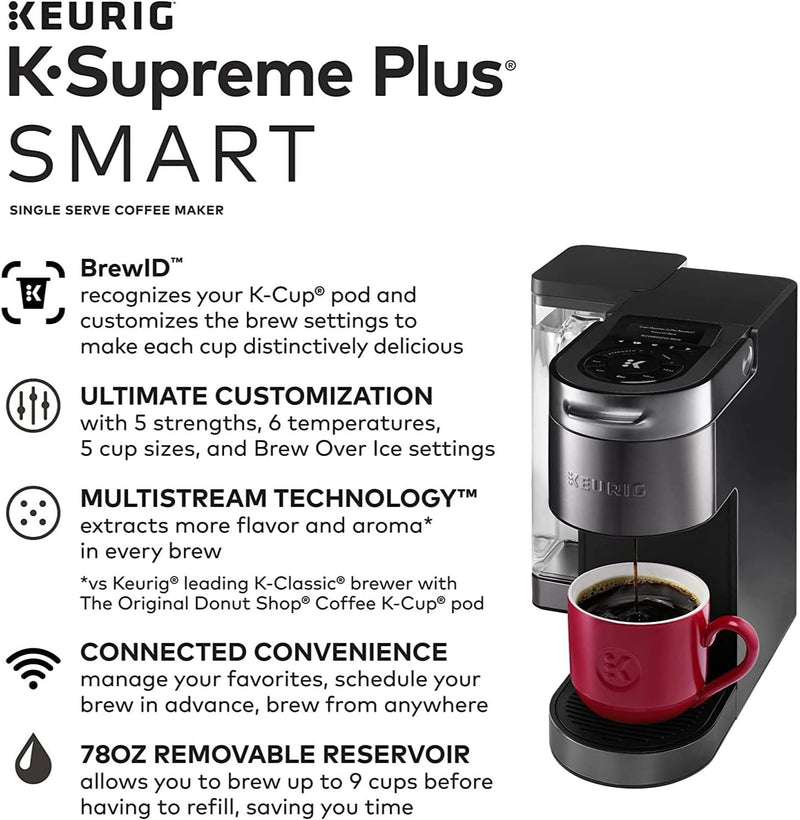 Keurig® K-Supreme Plus SMART Single Serve K-Cup Pod Coffee Maker, Black