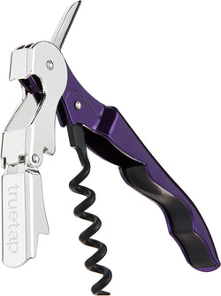 True TrueTap Double Hinged Waiter’s Corkscrew, Matte Black Wine Bottle Opener with Foil Cutter, Wine Key