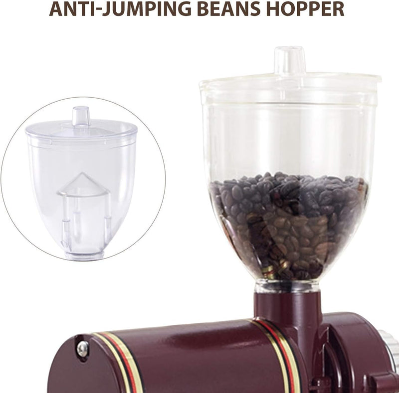 RRH Burr Coffee Grinders, Professional Electric Coffee Grinder, Automatic Burr Mill Grinder, 250g Coffee Bean Powder Grinding Machine 110V, Red