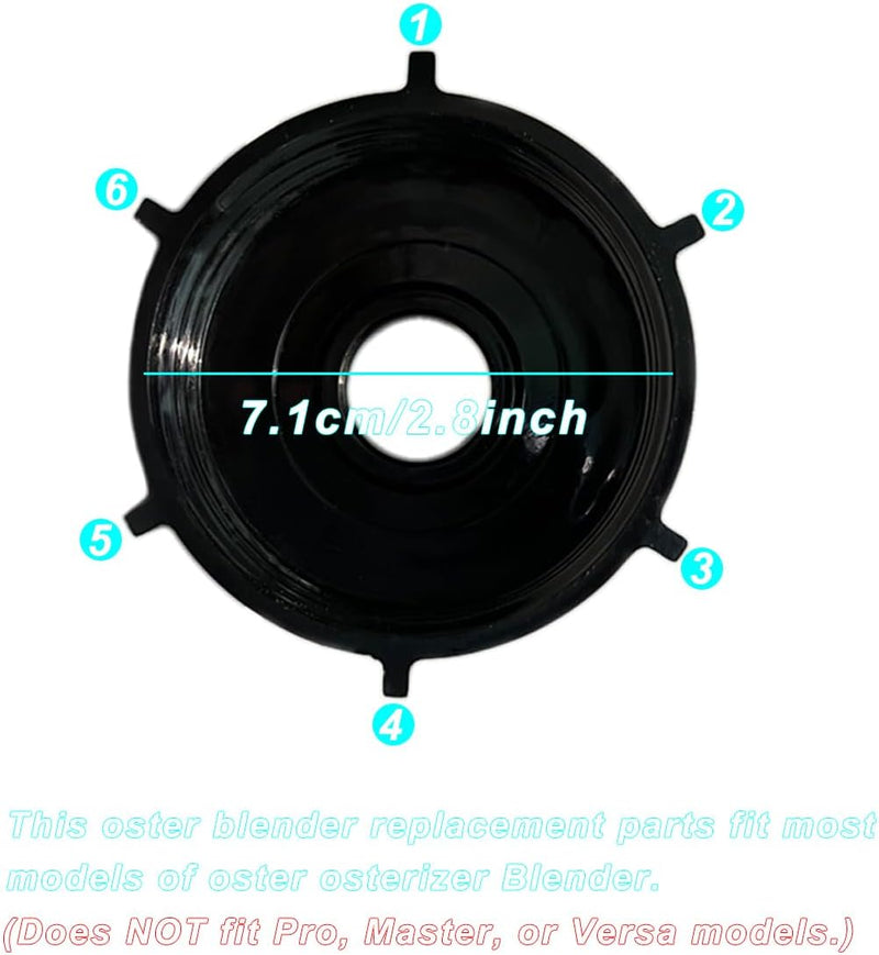 for Oster Blender Replacement Parts Blender Ice Crusher Blade with Jar Base Cap and Two Rubber O Ring Sealing Ring Gasket, Compatible with Oster Osterizer Blenders Accessories