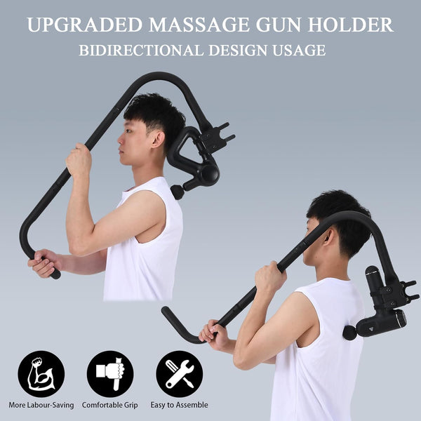 ANMOZJIA Massage Gun Holder Shoulder Neck Back Handheld Self Massage Gun Mount Compatible with Most Massage Guns Professional Grade Design for Hard to Reach Areas - Gift for Women & Men