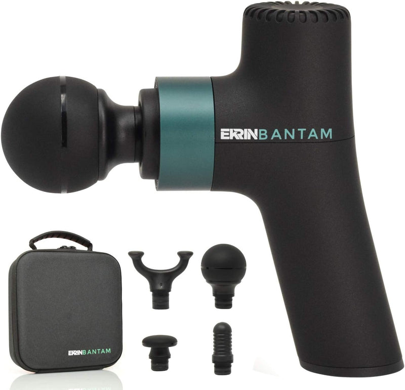 Ekrin Athletics Bantam Mini Massage Gun - Compact Deep Tissue Muscle Massager with Adjustable Speeds & Attachments - Long Battery Life, Lightweight, Travel Friendly - On-The-Go Wellness & Recovery