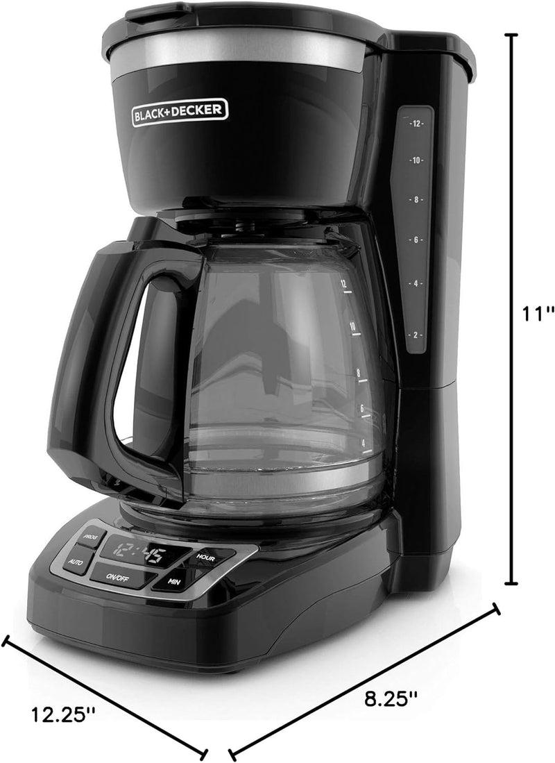 Black+Decker CM1160B 12-Cup Programmable Coffee Maker, Black/Stainless Steel