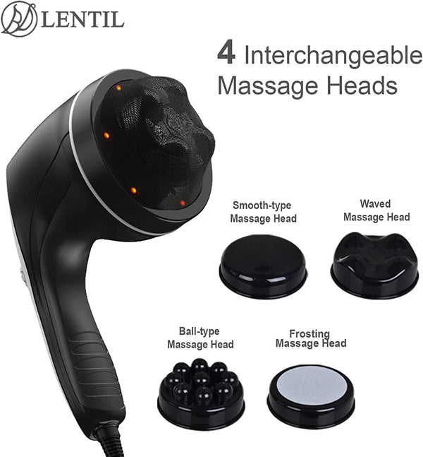 Cellulite Massager Handheld, Body Sculpting Machine, Massage Lymphatic Neck Back Shoulder Berry Arm Foot with 4 Massage Heads;Suitable in Gym Office Home Travel, Ideal Gifts for Man Women