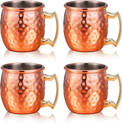 4 Pieces Mini Moscow Mugs 2 oz Mule Shot Glasses for Home, Kitchen, Bar Drinkware (Rose Gold)