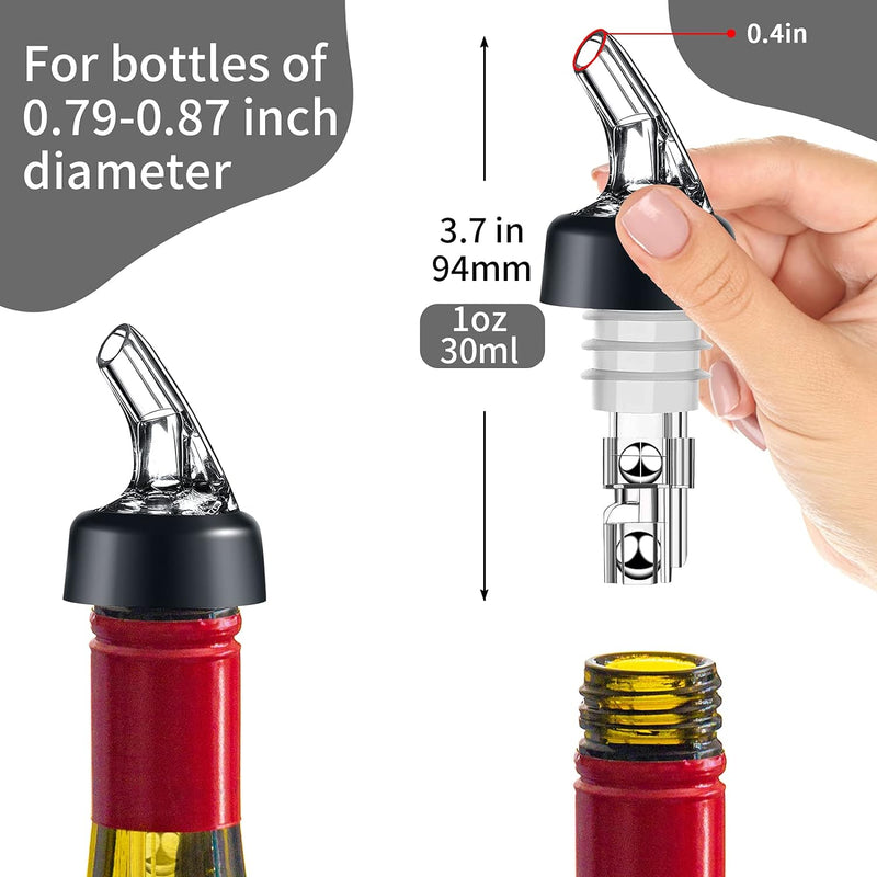 Automatic Measured Bottle Pourer - Pack of 3, 1 oz (30 mL) Quick Shot Spirit Measure Pourer Drinks Wine Cocktail Dispenser Home Bar Tools - PORE0016 (3)
