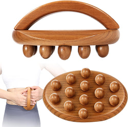 NXCYLW Wood Therapy Fascia Release Massage Tools,Manual Trigger Point Lymphatic Drainage Cellulite Massager,Wooden Massage Brush Gua Sha Body Sculpting Tool,for Neck,Back,Abdomen,Legs & Full Body